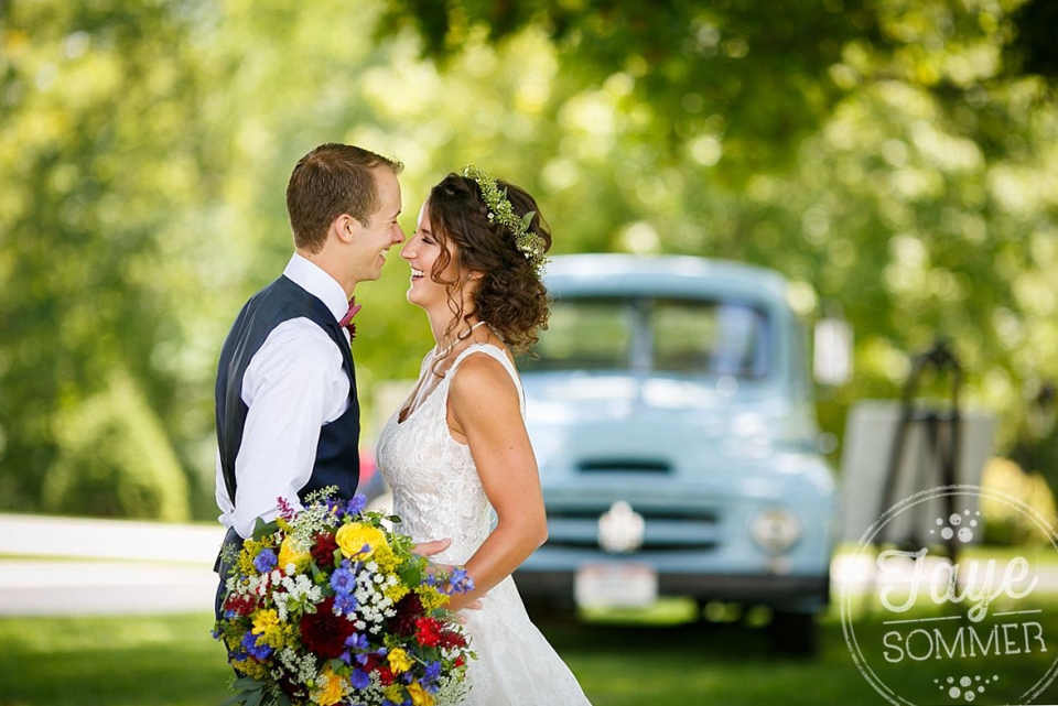 Happy bride and groom by Dayton Ohio Wedding Photographer 